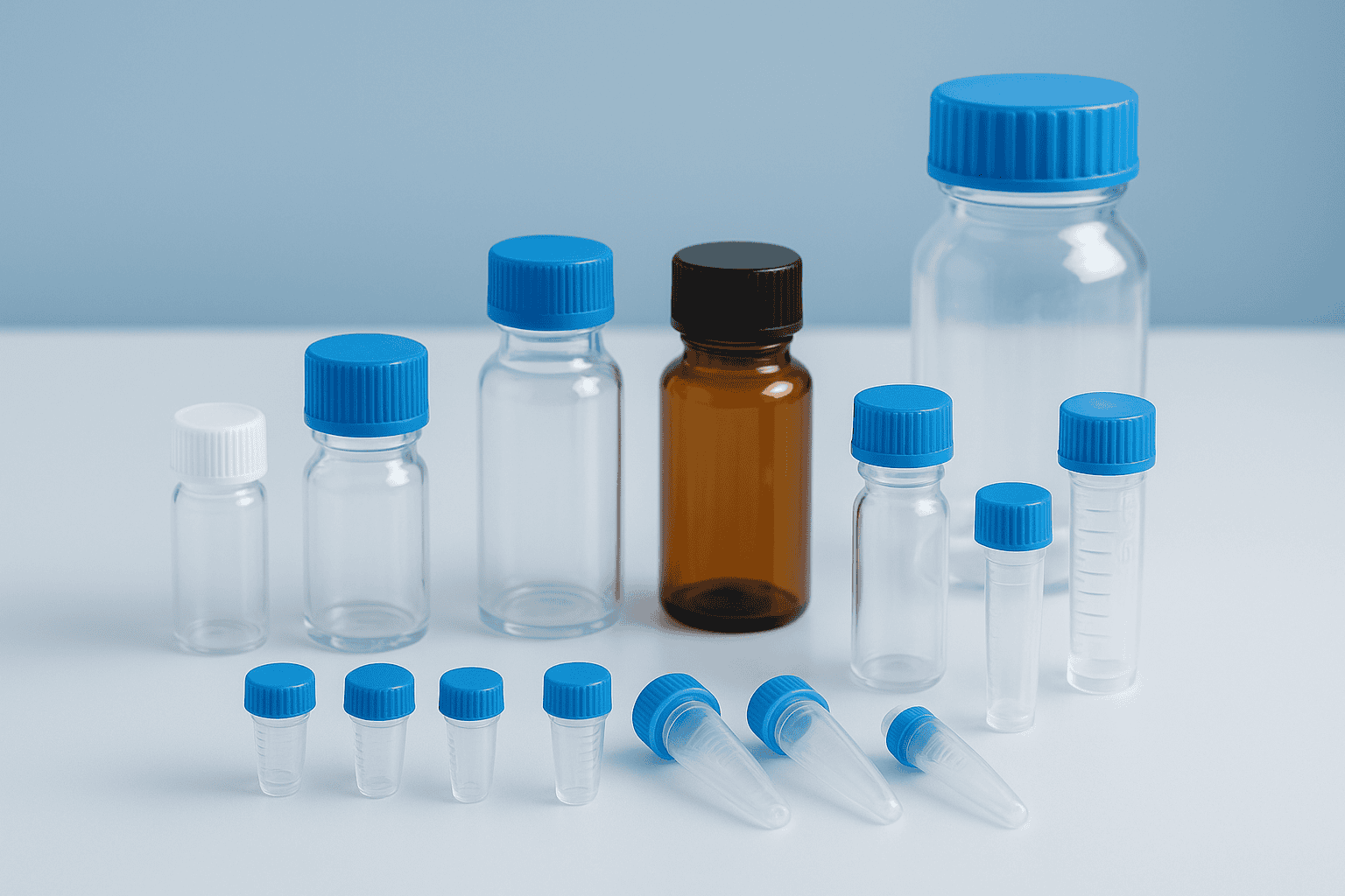 Peptide vials and containers for research storage