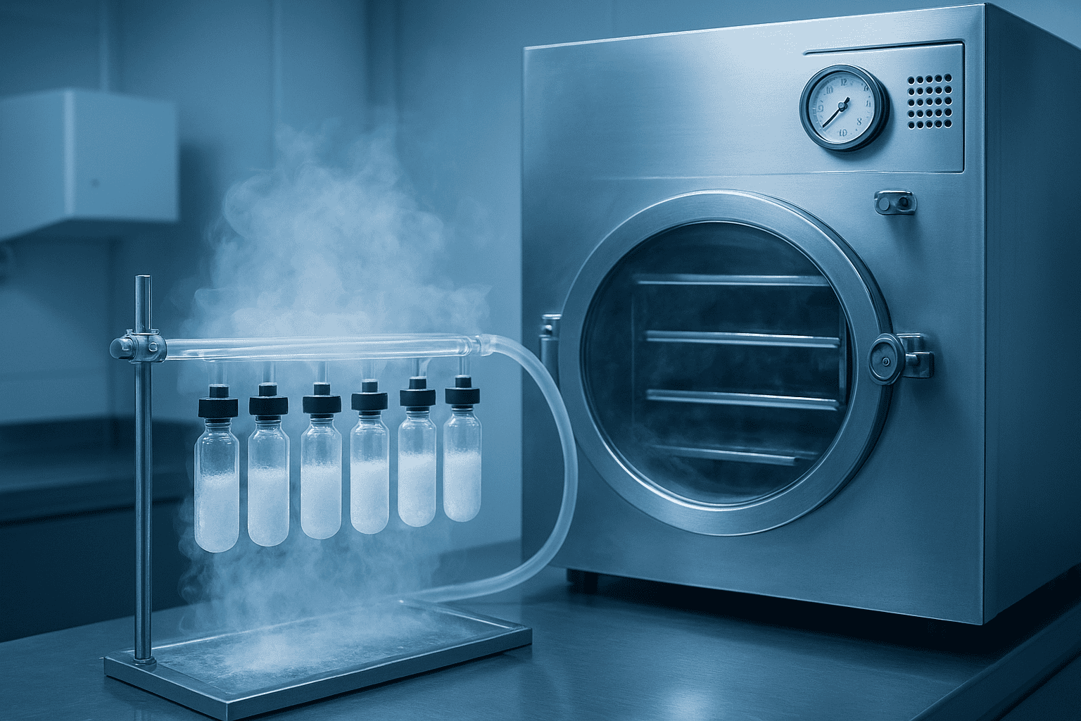 Lyophilization freeze-drying process for peptide stability