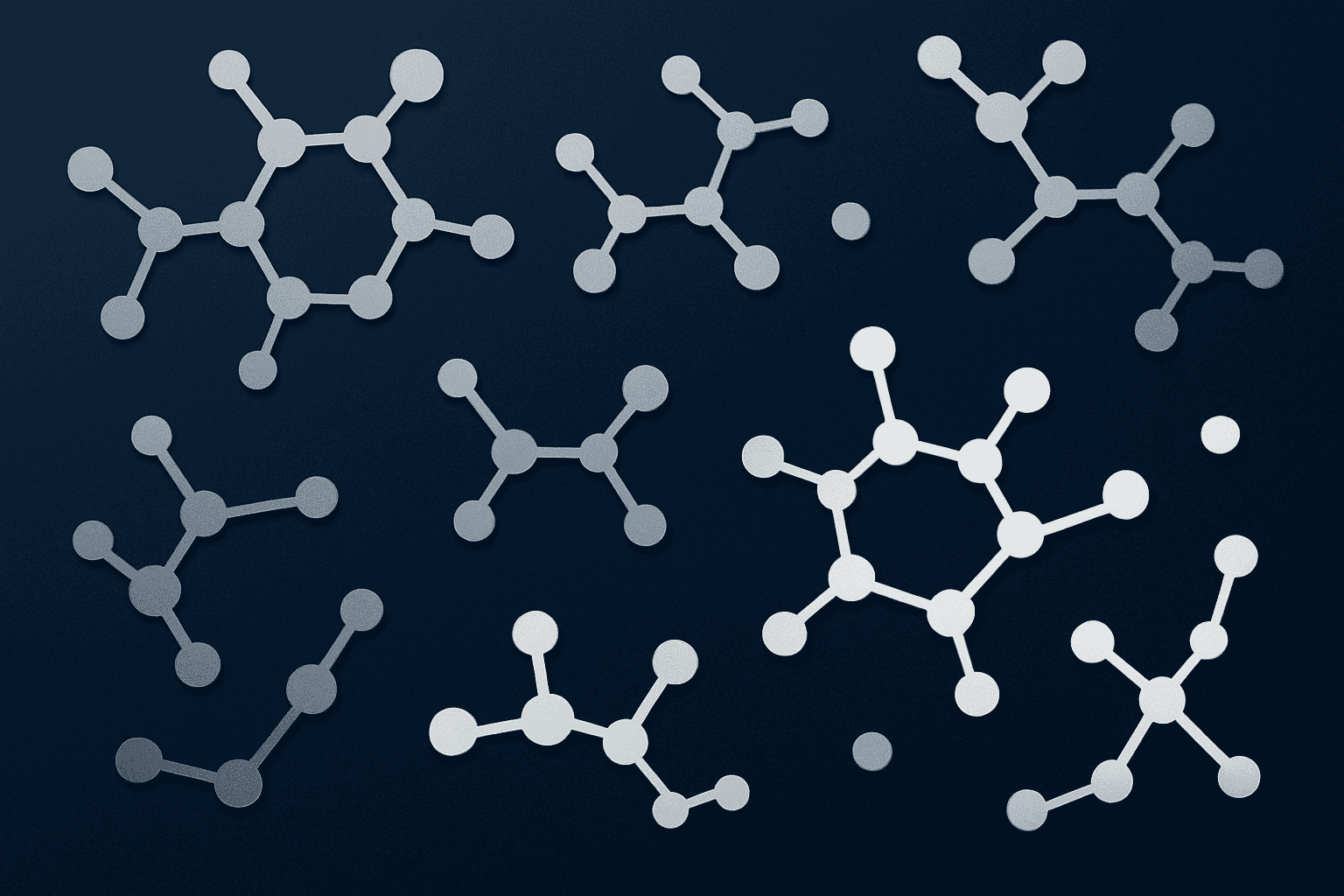 Scientific peptide molecular structures on dark background for research and biotech.